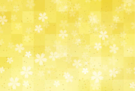Cherry blossoms Japanese pattern New Year's card backgroundのイラスト素材