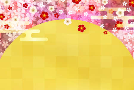 Cherry blossoms plum Japanese pattern backgroundのイラスト素材