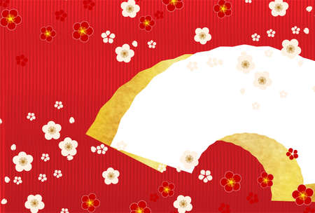 Plum spring Japanese pattern backgroundのイラスト素材
