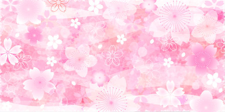 Cherry blossoms Spring Japanese pattern backgroundのイラスト素材