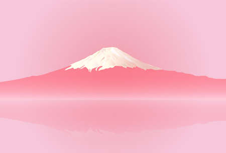 Mt. Fuji spring pink backgroundのイラスト素材