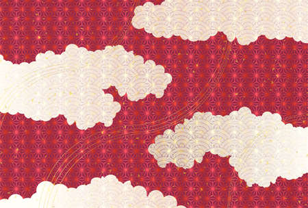 Cloud Japanese pattern Japanese paper backgroundのイラスト素材
