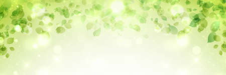 Fresh green leaves landscape backgroundのイラスト素材