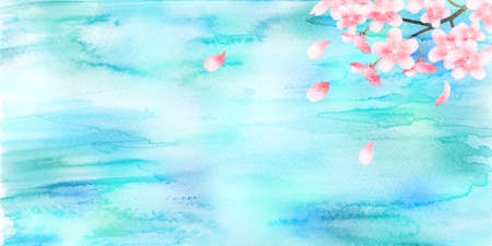 Cherry blossoms spring flower backgroundのイラスト素材