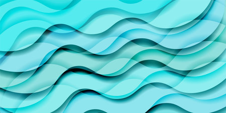 Light blue wave Japanese paper background