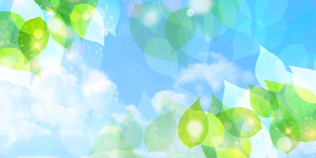 Fresh green leaves landscape backgroundのイラスト素材