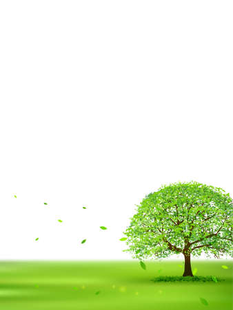 Sky meadow trees landscape backgroundのイラスト素材