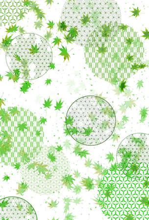 Fresh green maple leaves backgroundのイラスト素材
