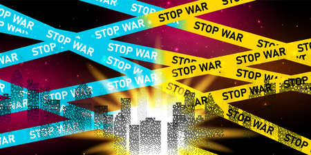 Ukraine National flag war backgroundのイラスト素材