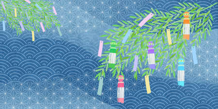 Tanabata summer festival milky way backgroundのイラスト素材