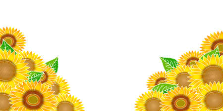 Sunflower summer Japanese paper backgroundのイラスト素材