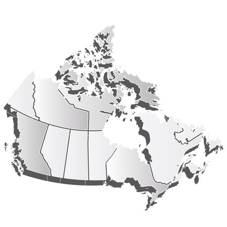 Canada Map silhouette white iconのイラスト素材