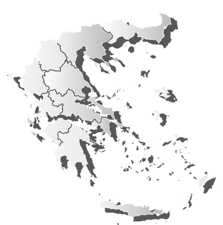 Greece Map silhouette white iconのイラスト素材
