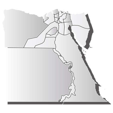 Egypt Map silhouette white iconのイラスト素材