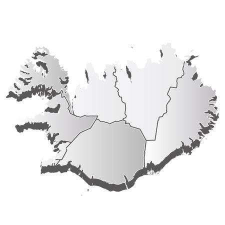 Iceland Map silhouette white iconのイラスト素材