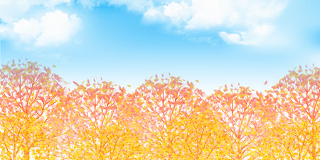 Autumn leaves autumn landscape backgroundのイラスト素材