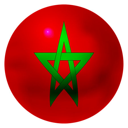Morocco National flag ball iconのイラスト素材