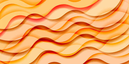 Autumn wave orange Japanese pattern backgroundのイラスト素材
