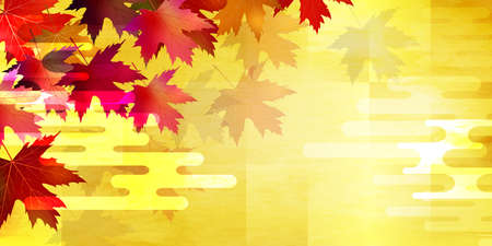Autumn leaves maple autumn backgroundのイラスト素材