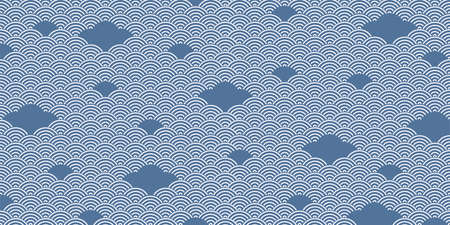 Sea wave Japanese pattern backgroundのイラスト素材