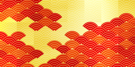 Autumn Japanese pattern wave background