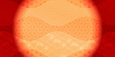 Autumn Japanese pattern pattern wave backgroundのイラスト素材