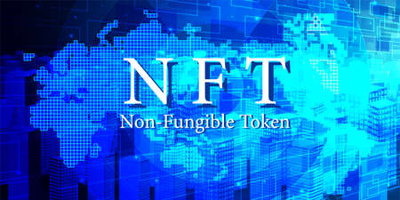 nft world network building backgroundのイラスト素材