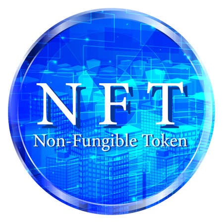 nft ethereum mark building iconのイラスト素材