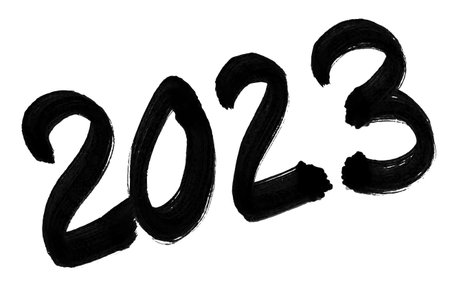 2023 New Year's card ink icon