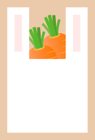 Rabbit New Year's card carrot backgroundのイラスト素材