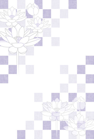 Mourning Japanese pattern lotus backgroundのイラスト素材