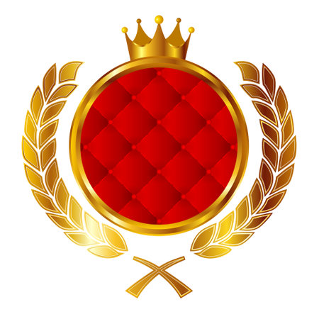 Medal crown gold laurel iconのイラスト素材