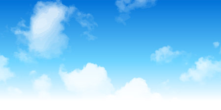 Blue sky cloud landscape backgroundのイラスト素材
