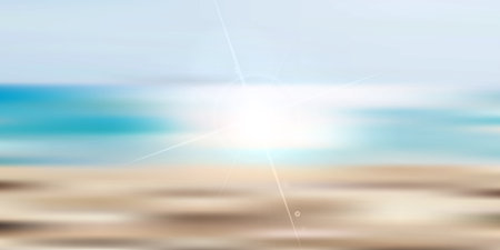 Sea wave summer landscape backgroundのイラスト素材