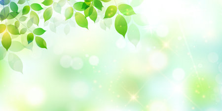 Fresh green leaf landscape backgroundのイラスト素材