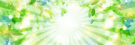 Fresh green leaf landscape backgroundのイラスト素材