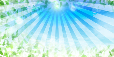 Fresh green leaf landscape backgroundのイラスト素材