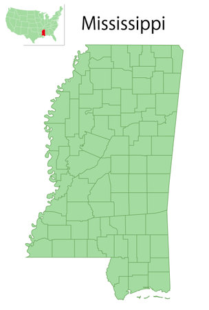 Mississippi USA map state iconのイラスト素材
