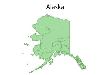 Alaska USA map state iconのイラスト素材