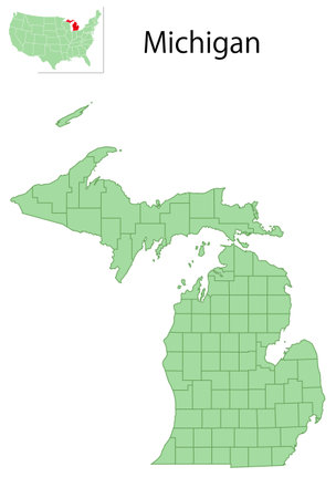 Michigan USA map state iconのイラスト素材