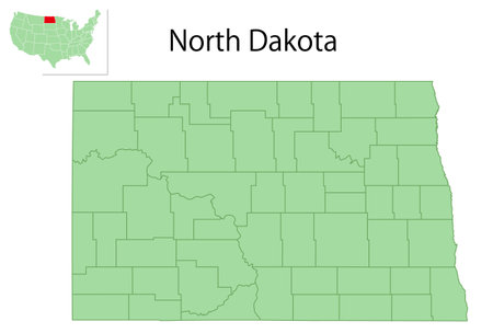 north dakota USA map state iconのイラスト素材