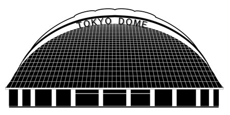 Tokyo Dome building Japan iconのイラスト素材