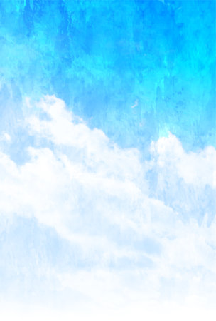 Sky cloud watercolor summer backgroundのイラスト素材