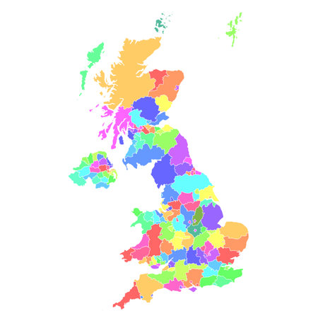 United Kingdom map colorful country iconのイラスト素材