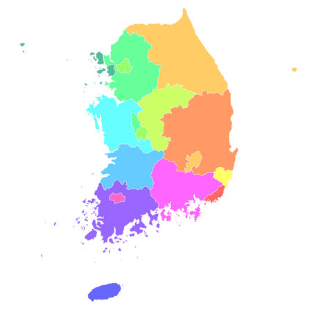 Korea map colorful country iconのイラスト素材