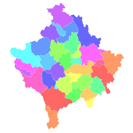 Kosovo map colorful country iconのイラスト素材