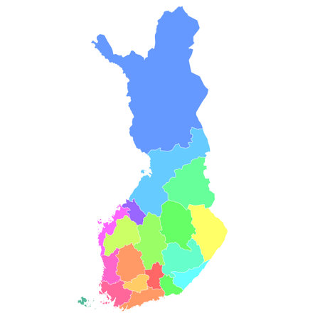 Finland map colorful country iconのイラスト素材