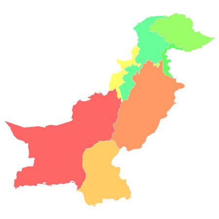 Pakistan map colorful country iconのイラスト素材