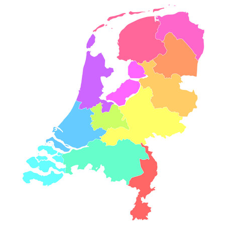 Netherlands map colorful country iconのイラスト素材
