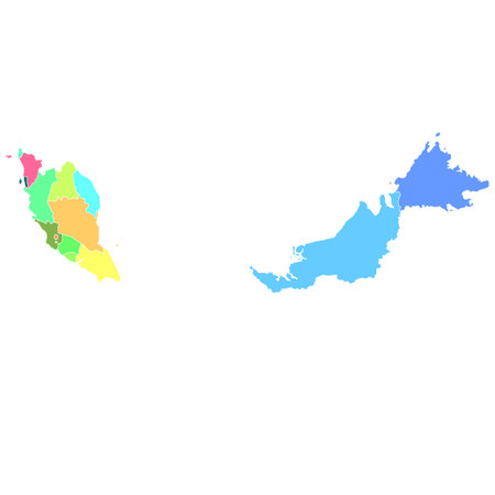 Malaysia map colorful country iconのイラスト素材